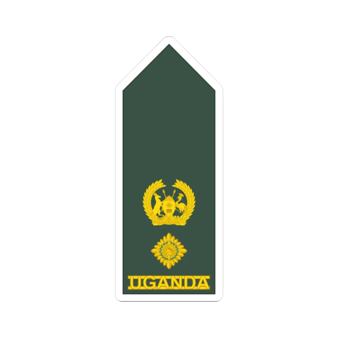 Uganda Army OF 4 (Uganda) (Military Rank) STICKER Vinyl Kiss-Cut Decal 2 Inch White - The Sticker Space