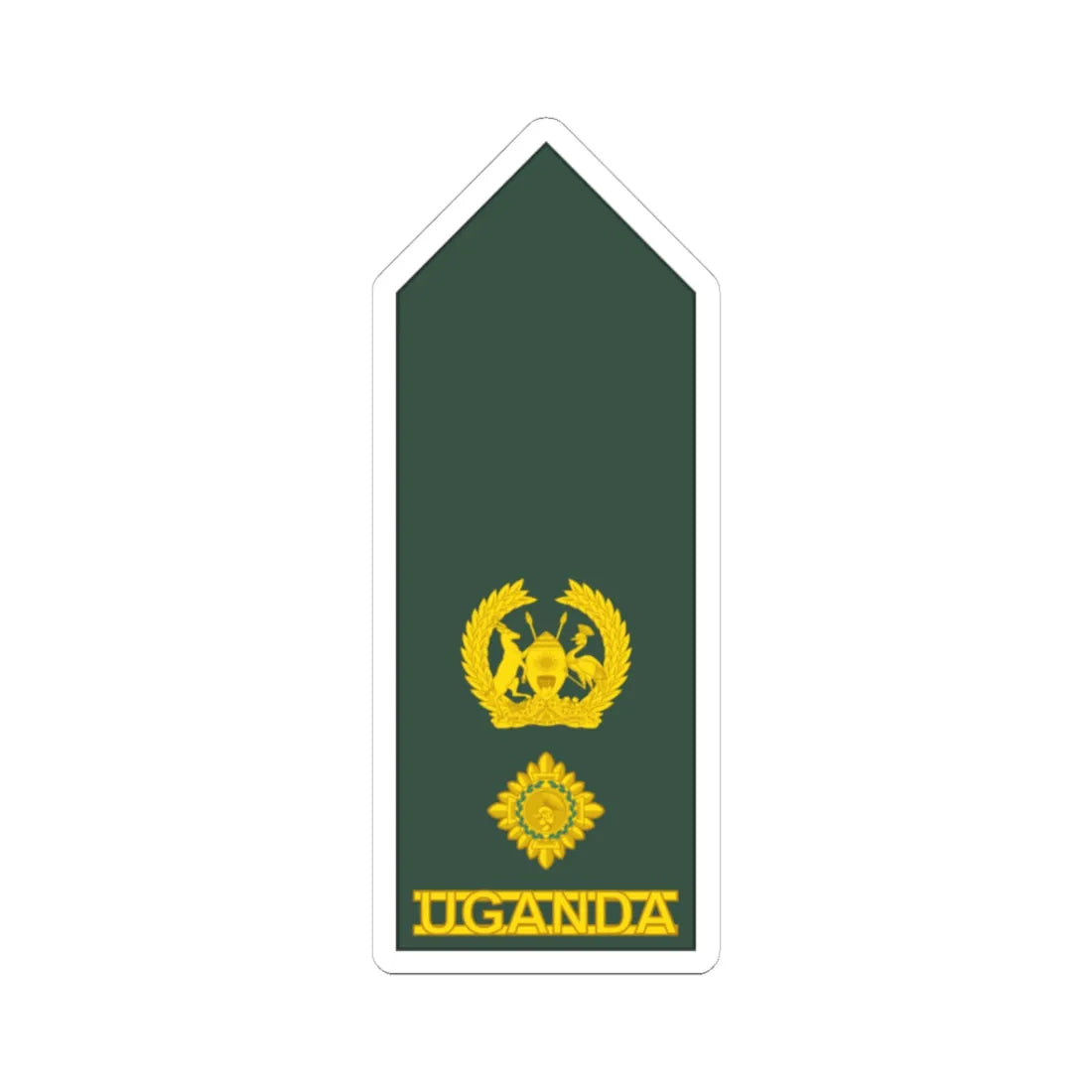 Uganda Army OF 4 (Uganda) (Military Rank) STICKER Vinyl Kiss-Cut Decal 3 Inch White - The Sticker Space