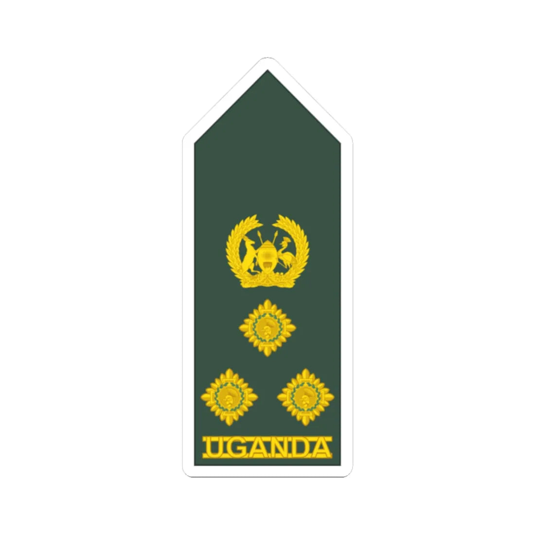 Uganda Army OF 6 (Uganda) (Military Rank) STICKER Vinyl Kiss-Cut Decal 2 Inch White - The Sticker Space