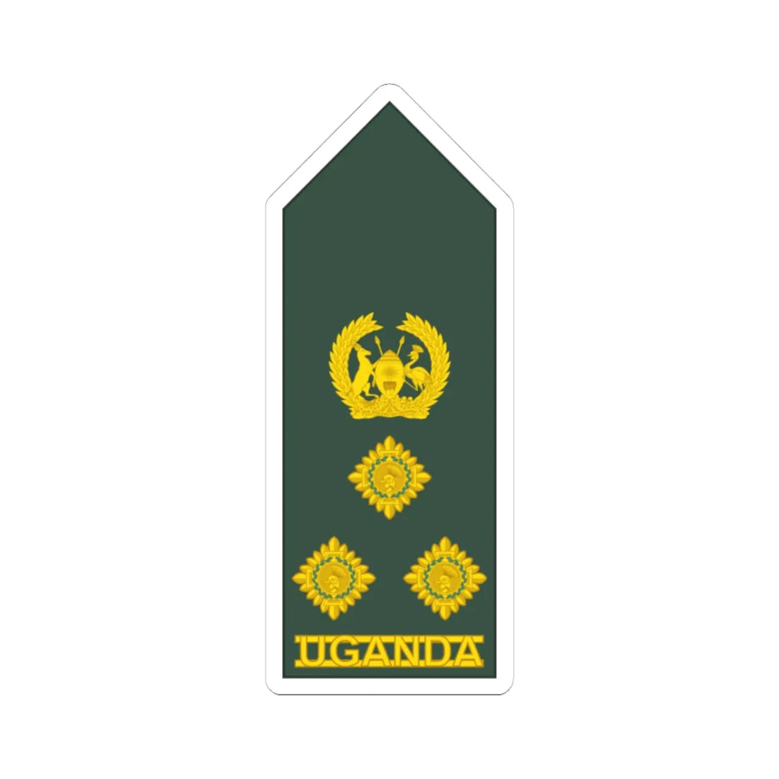Uganda Army OF 6 (Uganda) (Military Rank) STICKER Vinyl Kiss-Cut Decal 3 Inch White - The Sticker Space