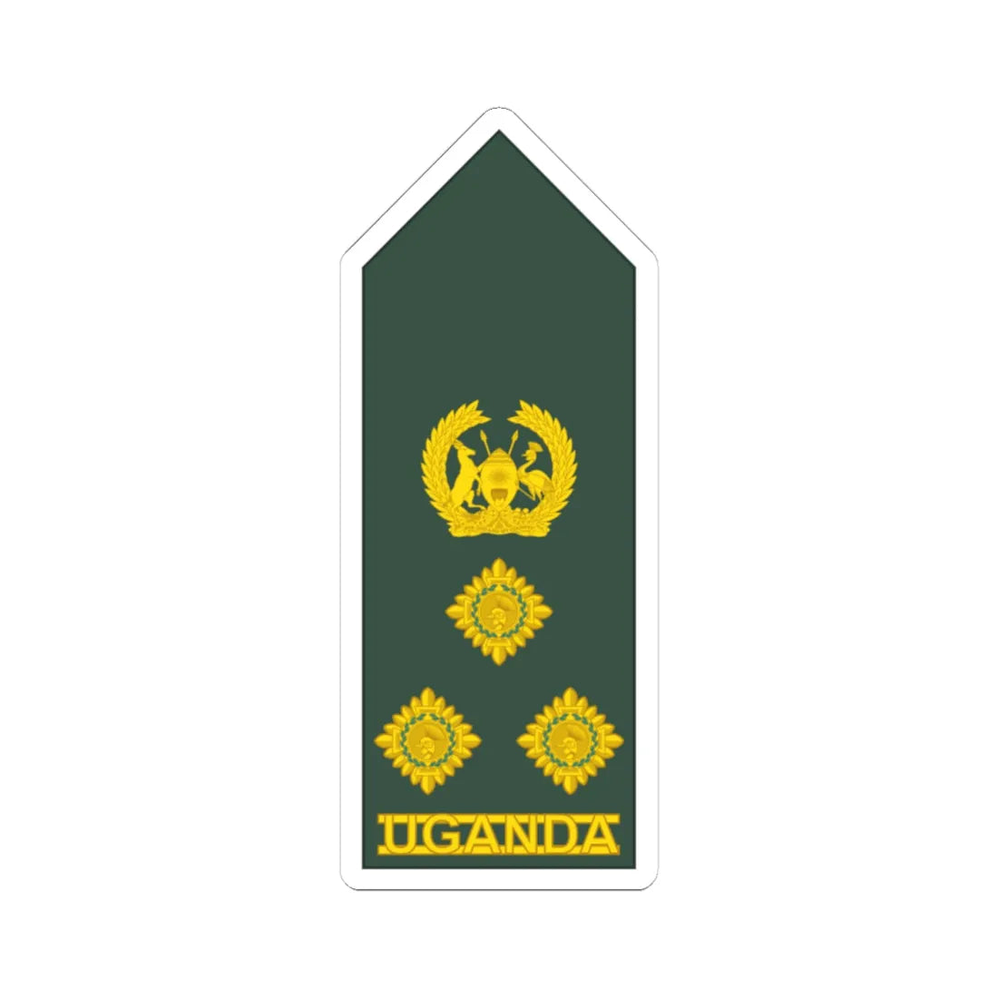 Uganda Army OF 6 (Uganda) (Military Rank) STICKER Vinyl Kiss-Cut Decal 4 Inch White - The Sticker Space