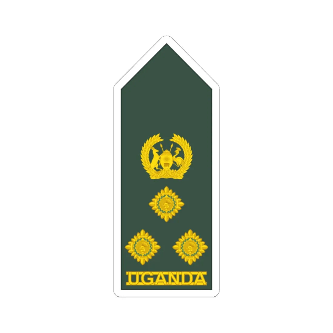 Uganda Army OF 6 (Uganda) (Military Rank) STICKER Vinyl Kiss-Cut Decal 6 Inch White - The Sticker Space