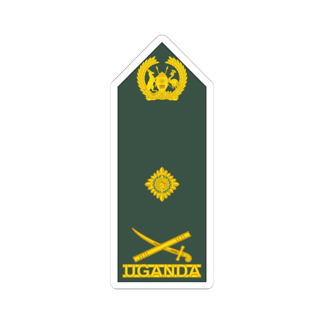 Uganda Army OF 8 (Uganda) (Military Rank) STICKER Vinyl Kiss-Cut Decal 4 Inch White - The Sticker Space