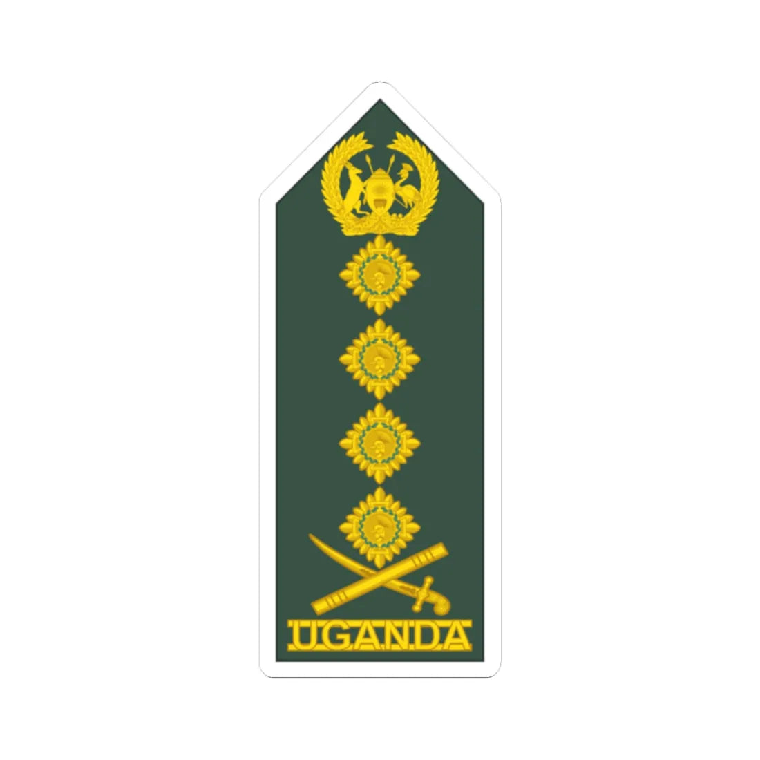 Uganda Army OF 9 2019 (Uganda) (Military Rank) STICKER Vinyl Kiss-Cut Decal 2 Inch White - The Sticker Space