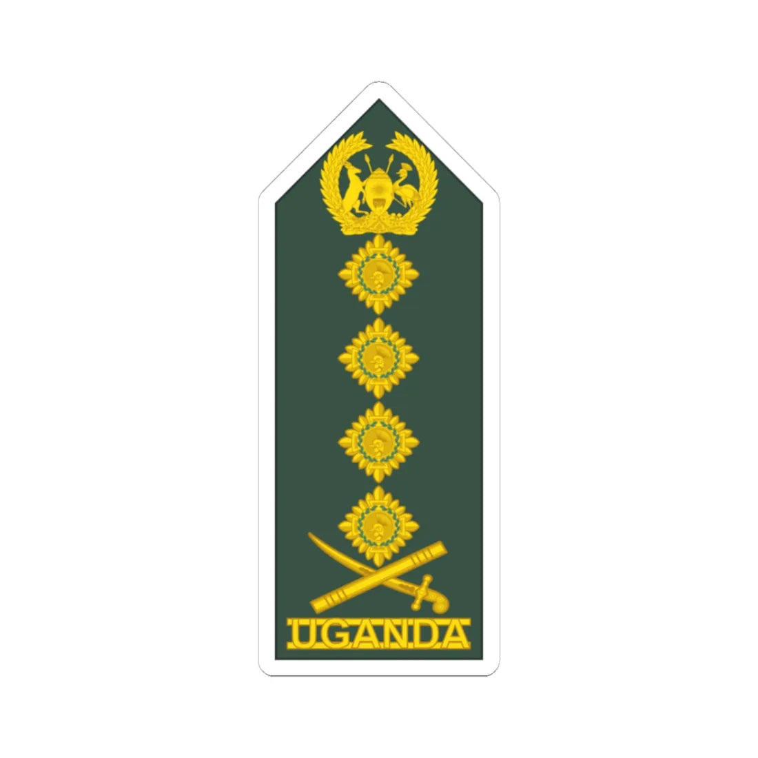 Uganda Army OF 9 2019 (Uganda) (Military Rank) STICKER Vinyl Kiss-Cut Decal 3 Inch White - The Sticker Space