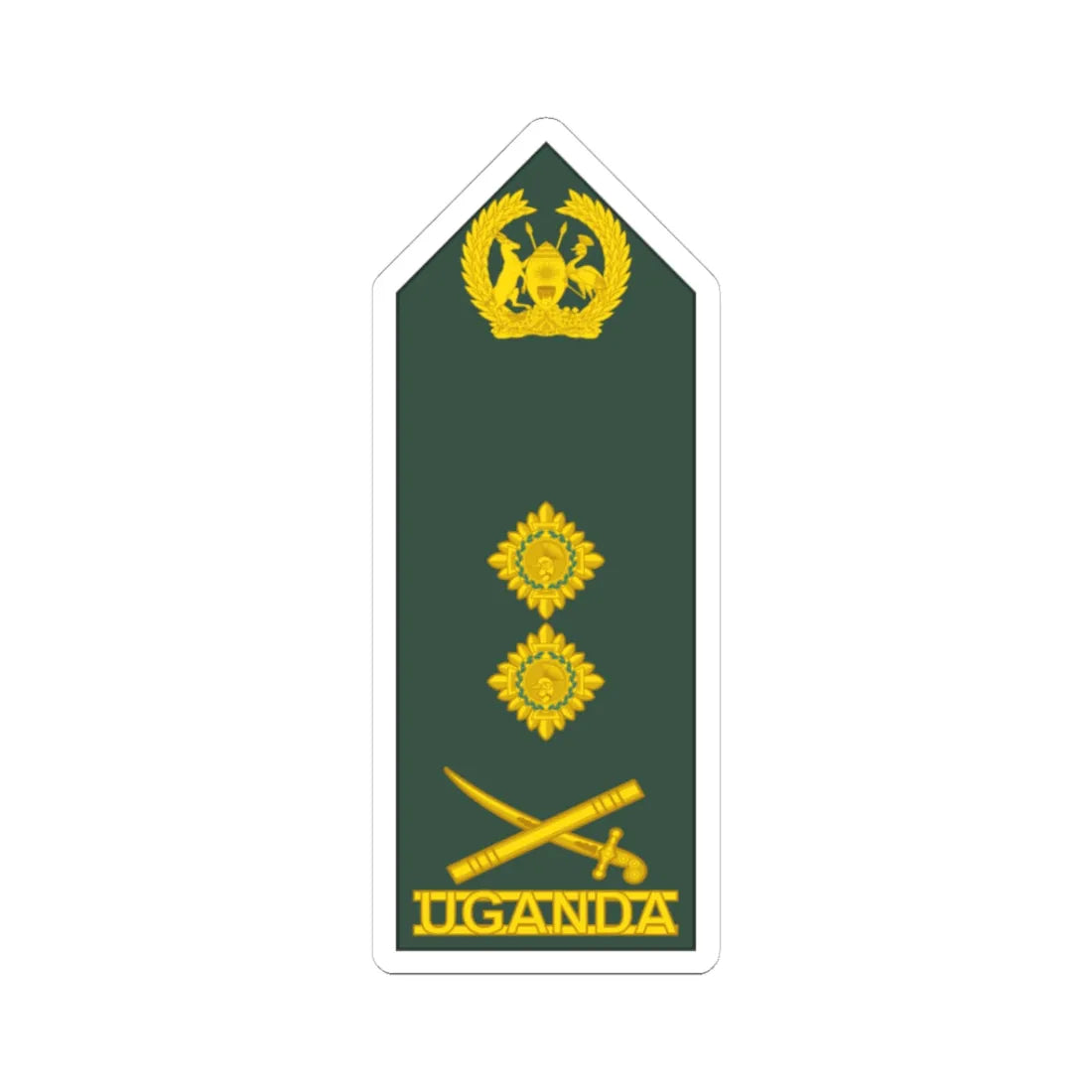 Uganda Army OF 9 (Uganda) (Military Rank) STICKER Vinyl Kiss-Cut Decal 3 Inch White - The Sticker Space