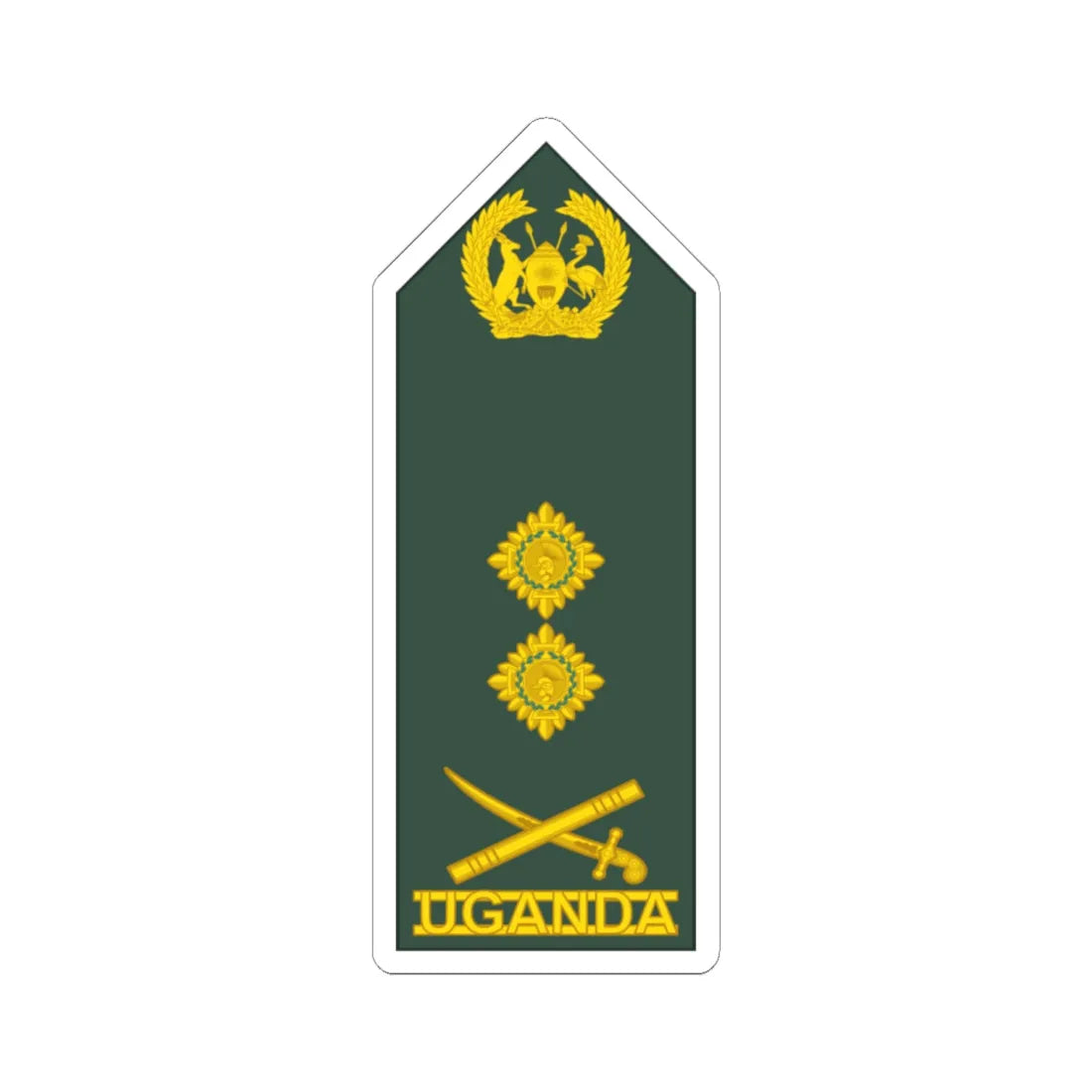 Uganda Army OF 9 (Uganda) (Military Rank) STICKER Vinyl Kiss-Cut Decal 6 Inch White - The Sticker Space