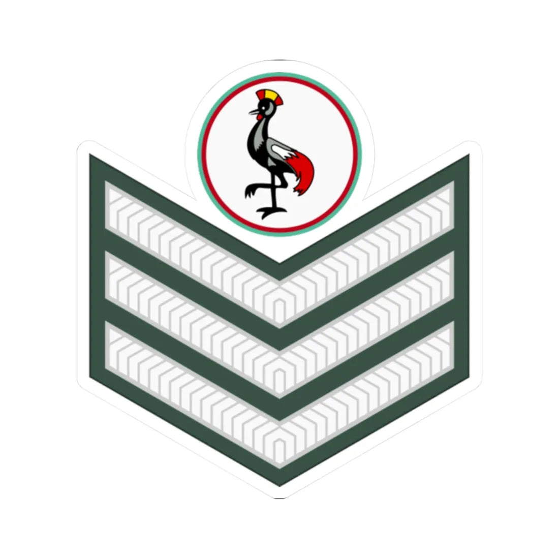 Uganda Army OR 7 (Uganda) (Military Rank) STICKER Vinyl Kiss-Cut Decal 2 Inch White - The Sticker Space