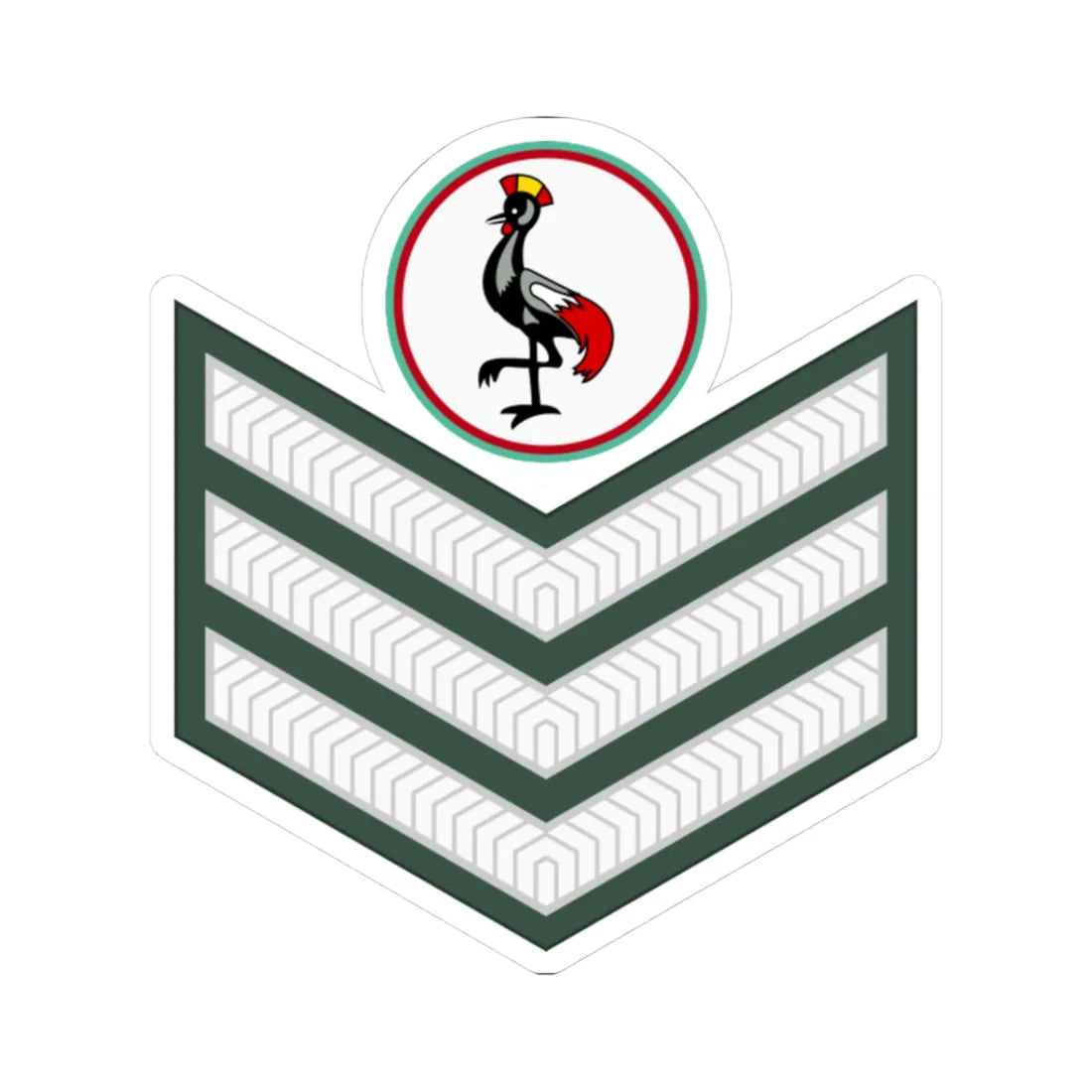 Uganda Army OR 7 (Uganda) (Military Rank) STICKER Vinyl Kiss-Cut Decal 3 Inch White - The Sticker Space