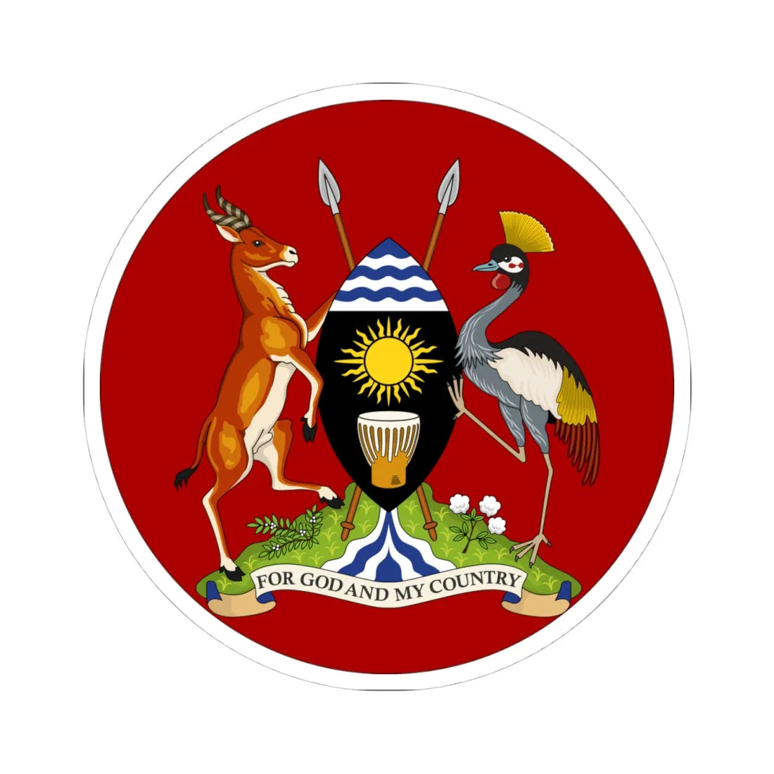 Uganda Army OR 9 (Uganda) (Military Rank) STICKER Vinyl Kiss-Cut Decal 4 Inch White - The Sticker Space