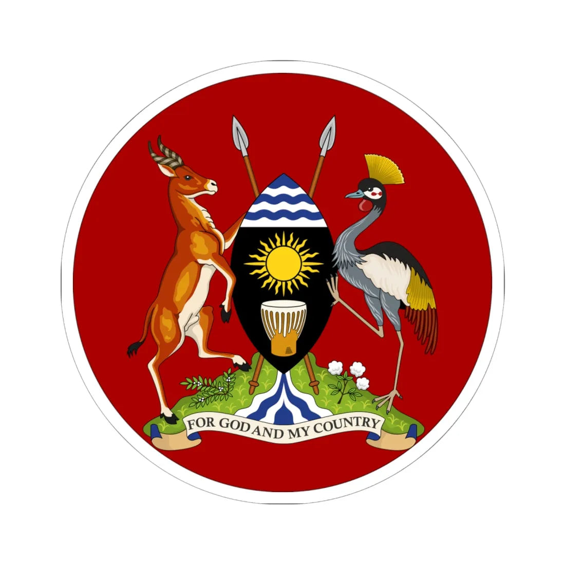 Uganda Army OR 9 (Uganda) (Military Rank) STICKER Vinyl Kiss-Cut Decal 6 Inch White - The Sticker Space