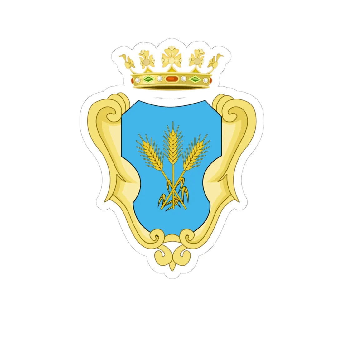 Uggiano Montefusco-Stremma (Italy) (Coat of Arms) STICKER Vinyl Kiss-Cut Decal 4 Inch White - The Sticker Space