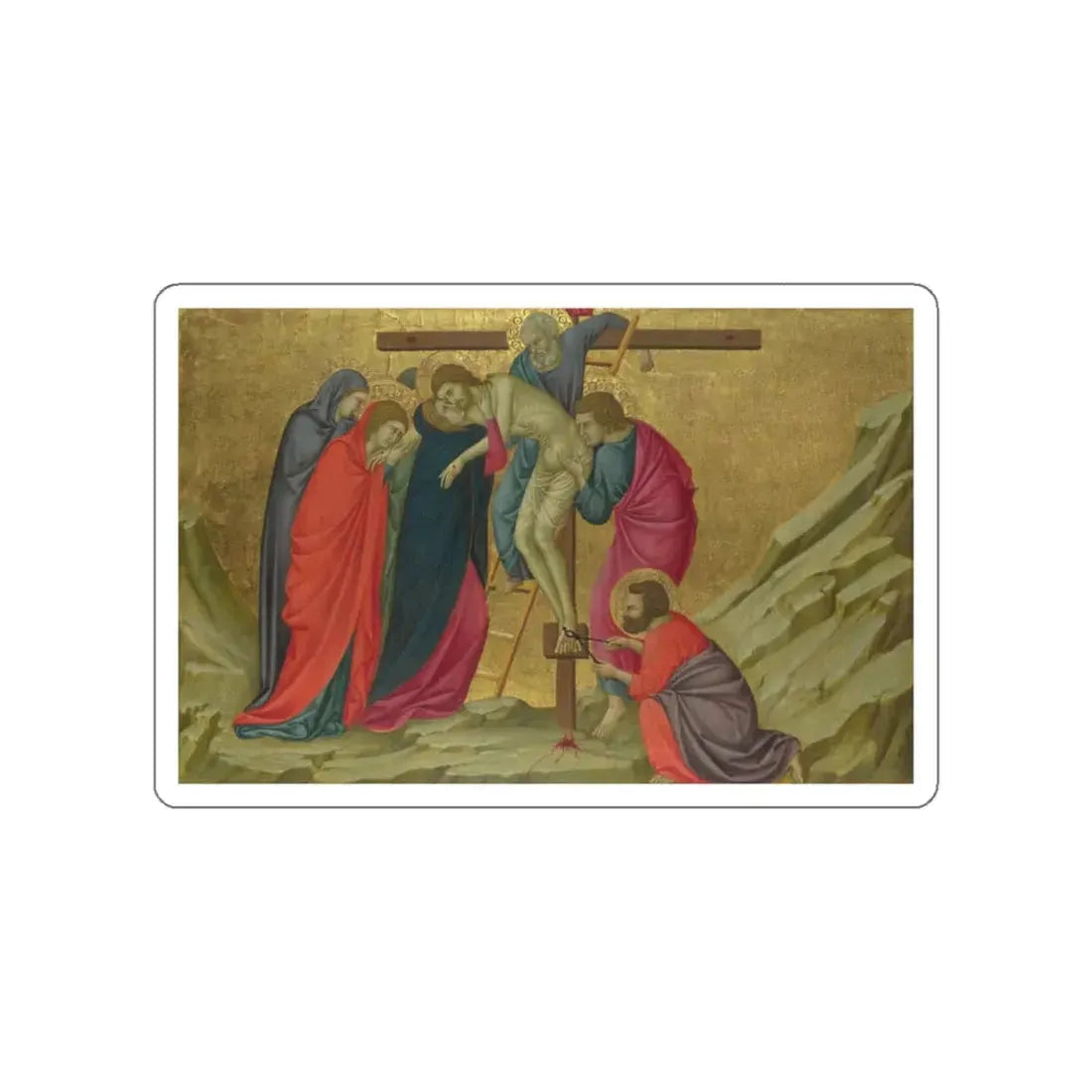 UGOLINO DI NERIO - The Deposition (Artwork) STICKER Vinyl Die-Cut Decal White Die-Cut 6 Inch - The Sticker Space