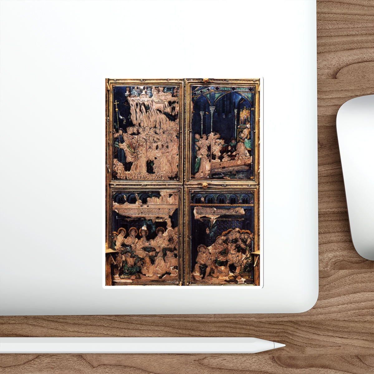 UGOLINO DI VIERI - Reliquary of the Santo Corporale (detail) (Artwork) STICKER Vinyl Die-Cut Decal-The Sticker Space