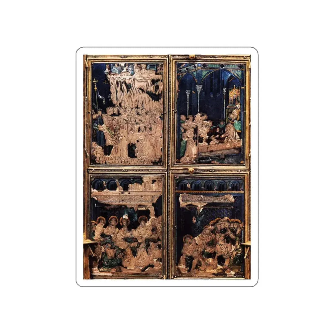 UGOLINO DI VIERI - Reliquary of the Santo Corporale (detail) (Artwork) STICKER Vinyl Die-Cut Decal White Die-Cut 3 Inch - The Sticker Space