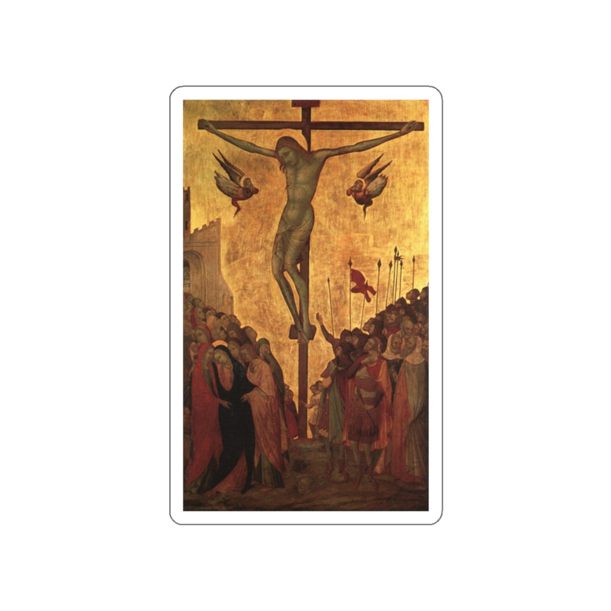 UGOLINO, Lorenzetti - The Crucifixion (Artwork) STICKER Vinyl Die-Cut Decal-White-The Sticker Space