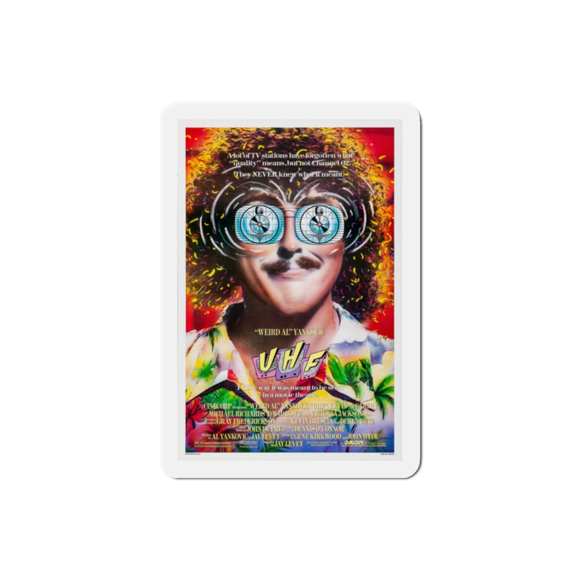 UHF 1989 Movie Poster Die-Cut Magnet-2" x 2"-The Sticker Space