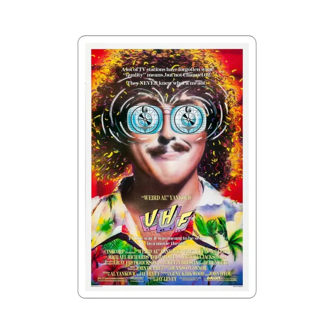 UHF 1989 Movie Poster STICKER Vinyl Die-Cut Decal 5 Inch - The Sticker Space
