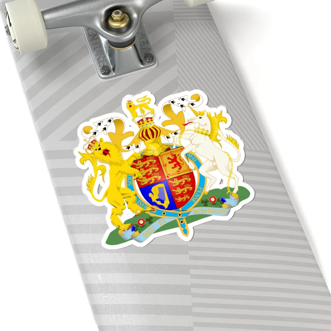 UK Royal Coat of Arms (United Kingdom) (Coat of Arms) STICKER Vinyl Kiss-Cut Decal - The Sticker Space
