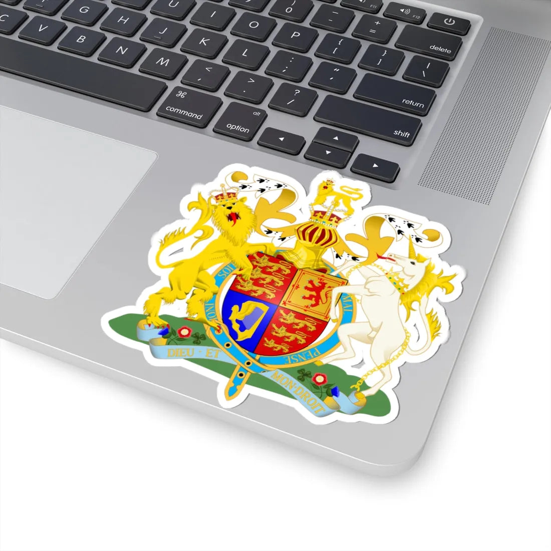 UK Royal Coat of Arms (United Kingdom) (Coat of Arms) STICKER Vinyl Kiss-Cut Decal - The Sticker Space