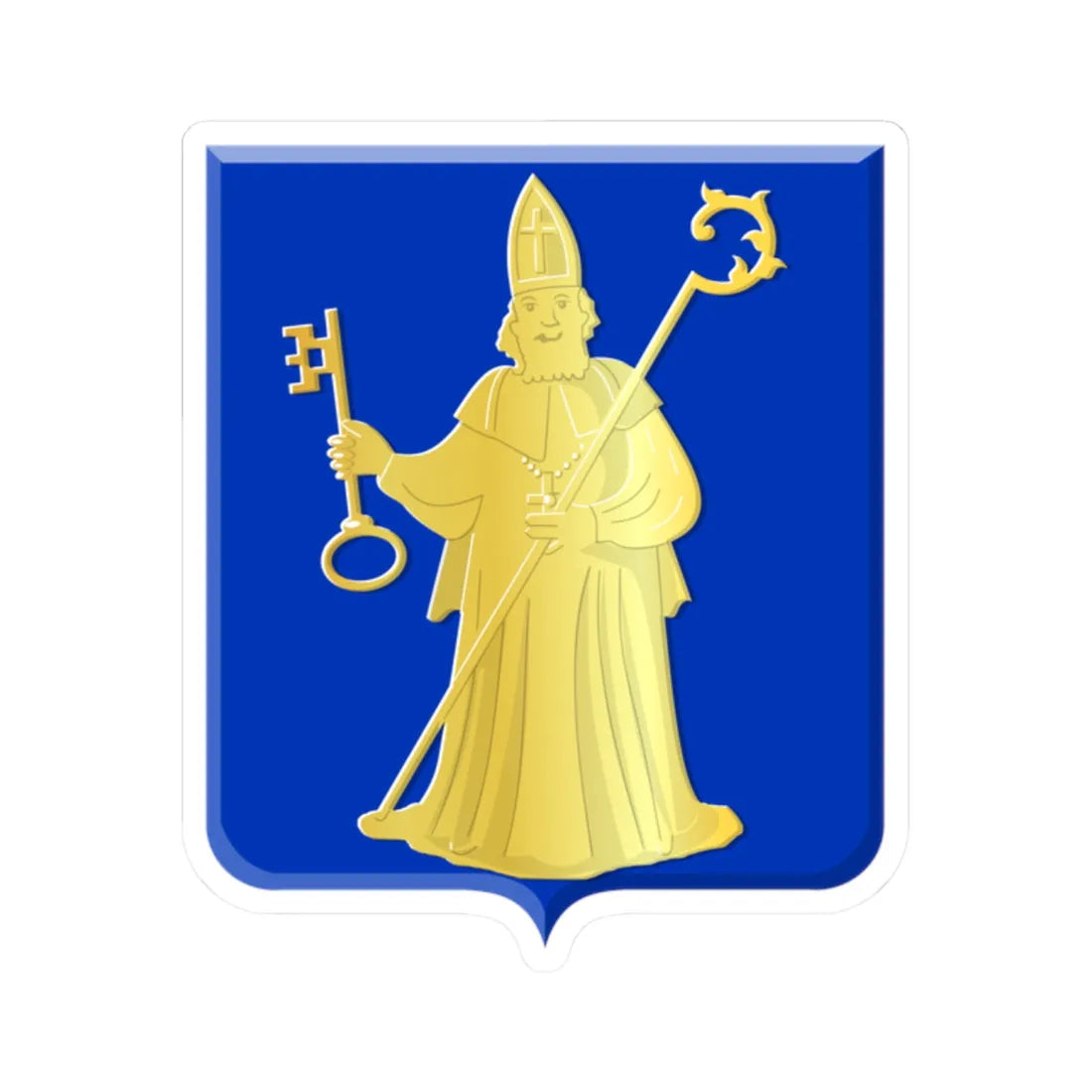 Ukkel wapen (Belgium) (Coat of Arms) STICKER Vinyl Kiss-Cut Decal 2 Inch White - The Sticker Space