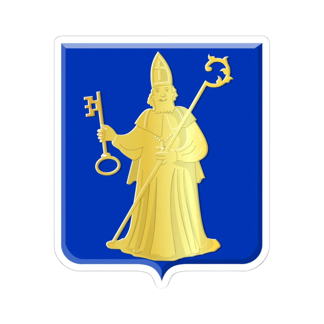 Ukkel wapen (Belgium) (Coat of Arms) STICKER Vinyl Kiss-Cut Decal 6 Inch White - The Sticker Space