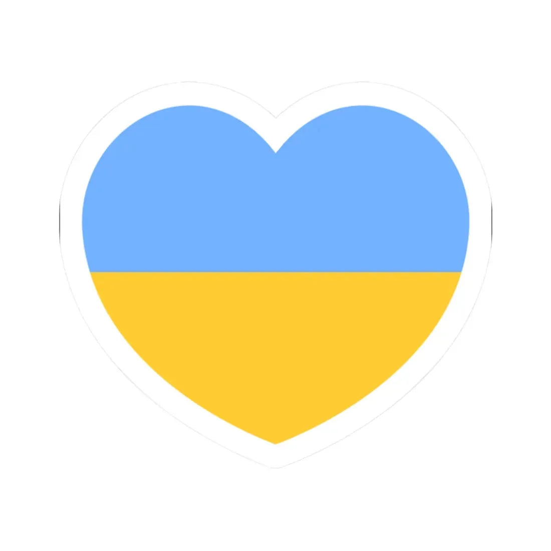 Ukraine 1917-1921 1991-1992 flag heart white (Ukraine) STICKER Vinyl Kiss-Cut Decal 2 Inch White - The Sticker Space