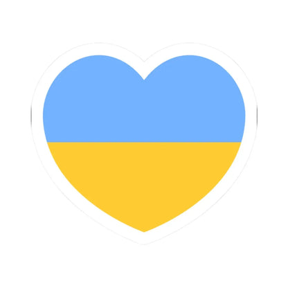 Ukraine 1917-1921 1991-1992 flag heart white (Ukraine) STICKER Vinyl Kiss-Cut Decal 2 Inch White - The Sticker Space