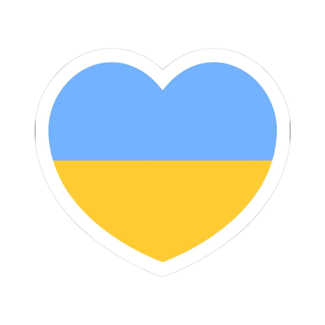 Ukraine 1917-1921 1991-1992 flag heart white (Ukraine) STICKER Vinyl Kiss-Cut Decal 3 Inch White - The Sticker Space