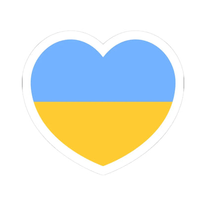 Ukraine 1917-1921 1991-1992 flag heart white (Ukraine) STICKER Vinyl Kiss-Cut Decal 3 Inch White - The Sticker Space