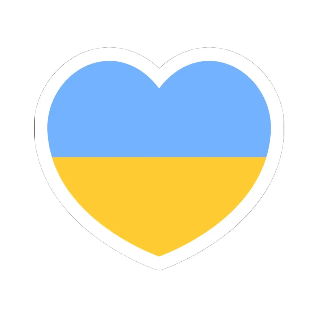 Ukraine 1917-1921 1991-1992 flag heart white (Ukraine) STICKER Vinyl Kiss-Cut Decal 4 Inch White - The Sticker Space