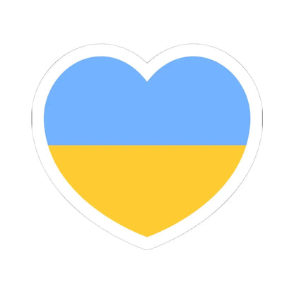 Ukraine 1917-1921 1991-1992 flag heart white (Ukraine) STICKER Vinyl Kiss-Cut Decal 4 Inch White - The Sticker Space