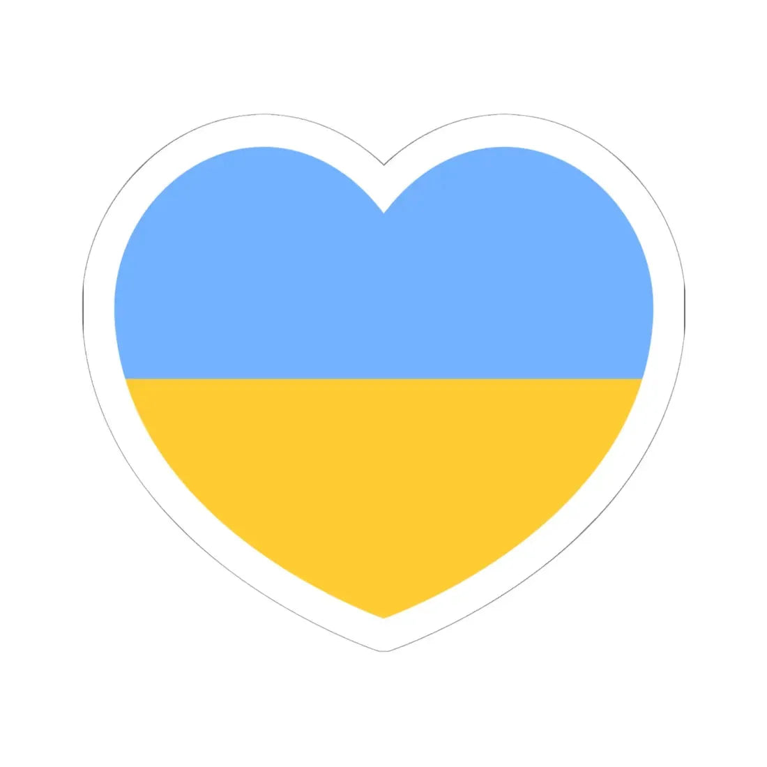 Ukraine 1917-1921 1991-1992 flag heart white (Ukraine) STICKER Vinyl Kiss-Cut Decal 6 Inch White - The Sticker Space