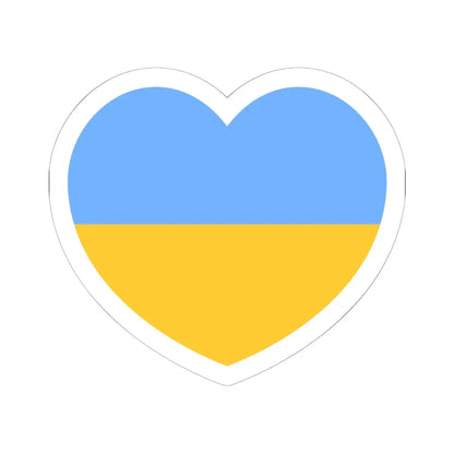 Ukraine 1917-1921 1991-1992 flag heart white (Ukraine) STICKER Vinyl Kiss-Cut Decal 6 Inch White - The Sticker Space