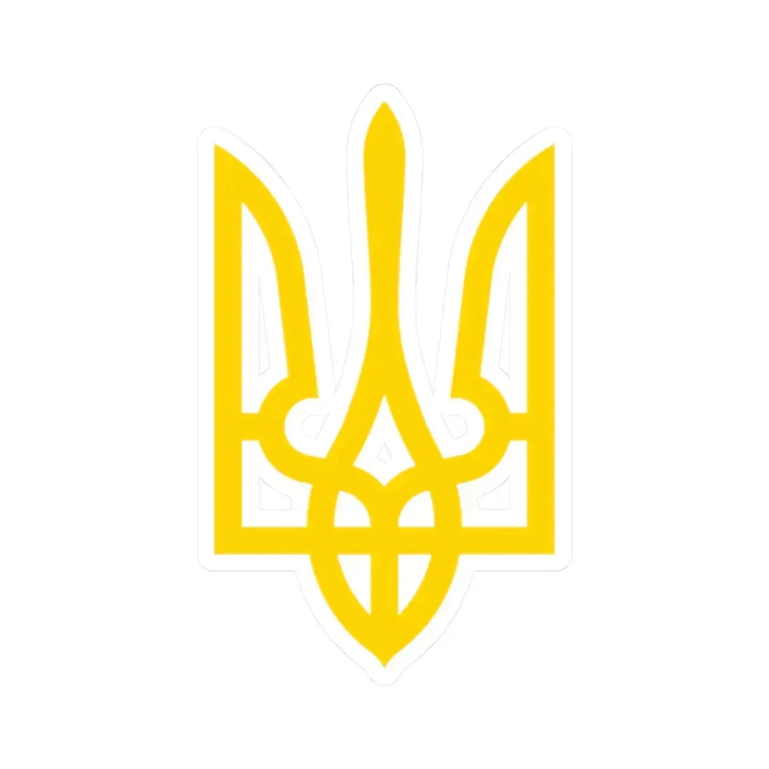 Тризуб (Ukraine) (Coat of Arms) STICKER Vinyl Kiss-Cut Decal 2 Inch White - The Sticker Space