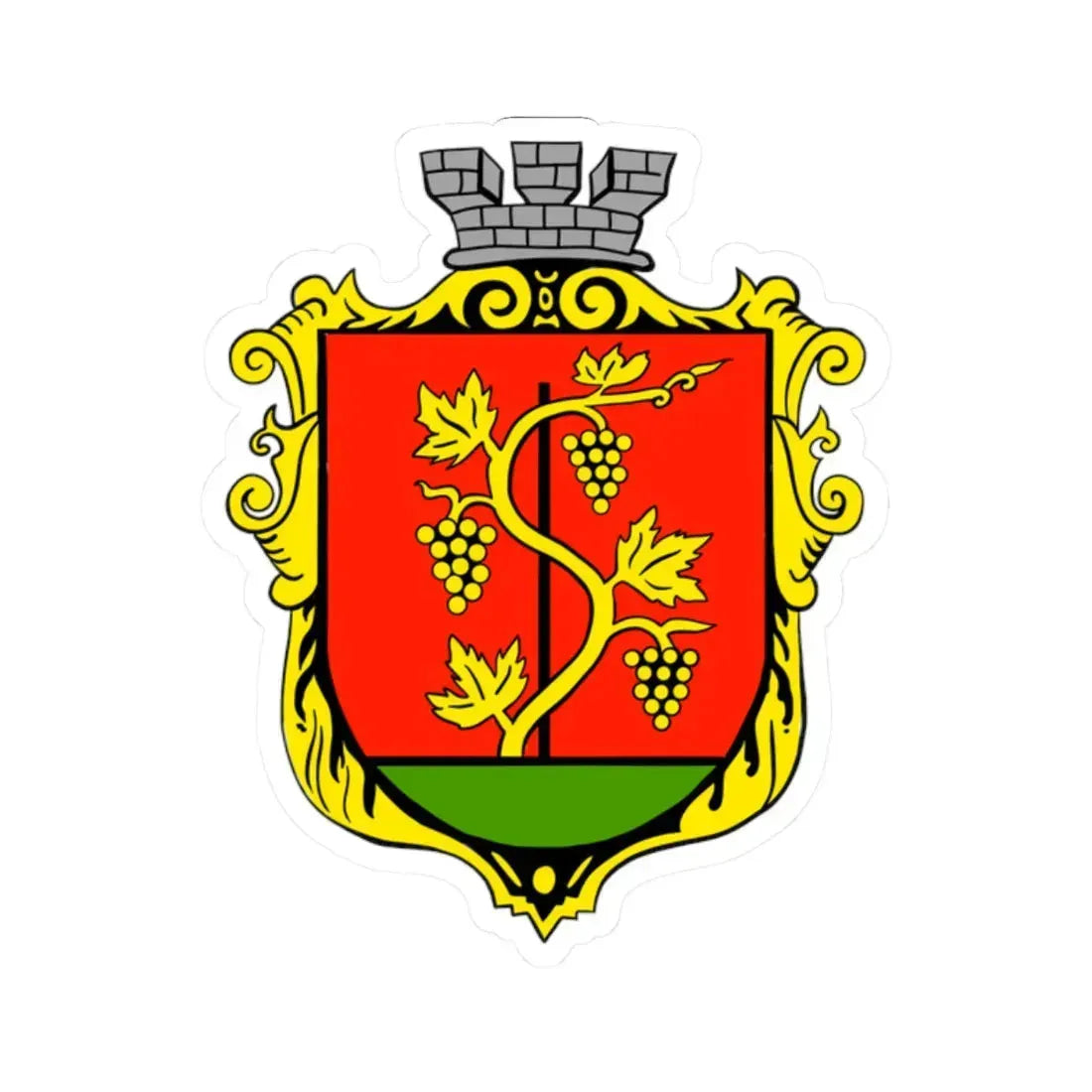 Герб Білгорода-Дністровського (Ukraine) (Coat of Arms) STICKER Vinyl Kiss-Cut Decal 2 Inch White - The Sticker Space