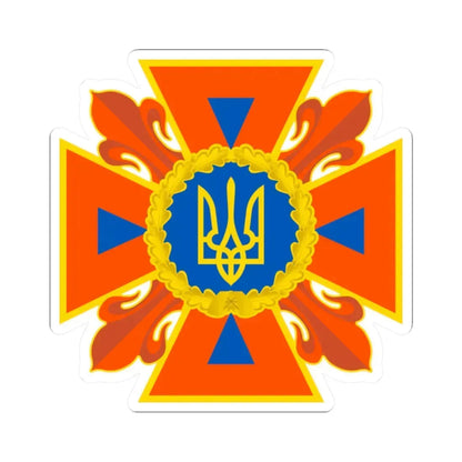 Емблема ДСНС України (Ukraine) (Coat of Arms) STICKER Vinyl Kiss-Cut Decal 2 Inch White - The Sticker Space