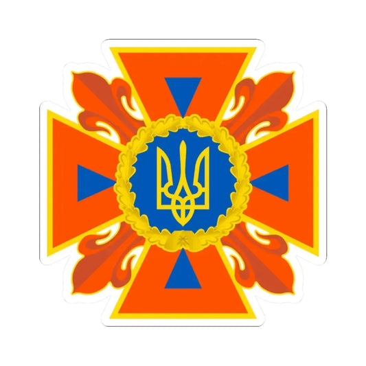 Емблема ДСНС України (Ukraine) (Coat of Arms) STICKER Vinyl Kiss-Cut Decal 2 Inch White - The Sticker Space