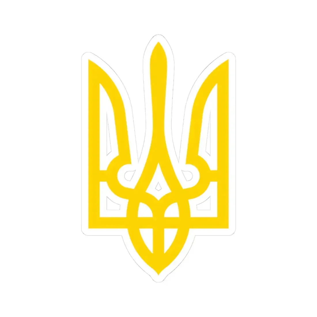 Тризуб (Ukraine) (Coat of Arms) STICKER Vinyl Kiss-Cut Decal 3 Inch White - The Sticker Space