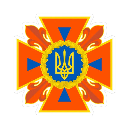 Емблема ДСНС України (Ukraine) (Coat of Arms) STICKER Vinyl Kiss-Cut Decal 3 Inch White - The Sticker Space