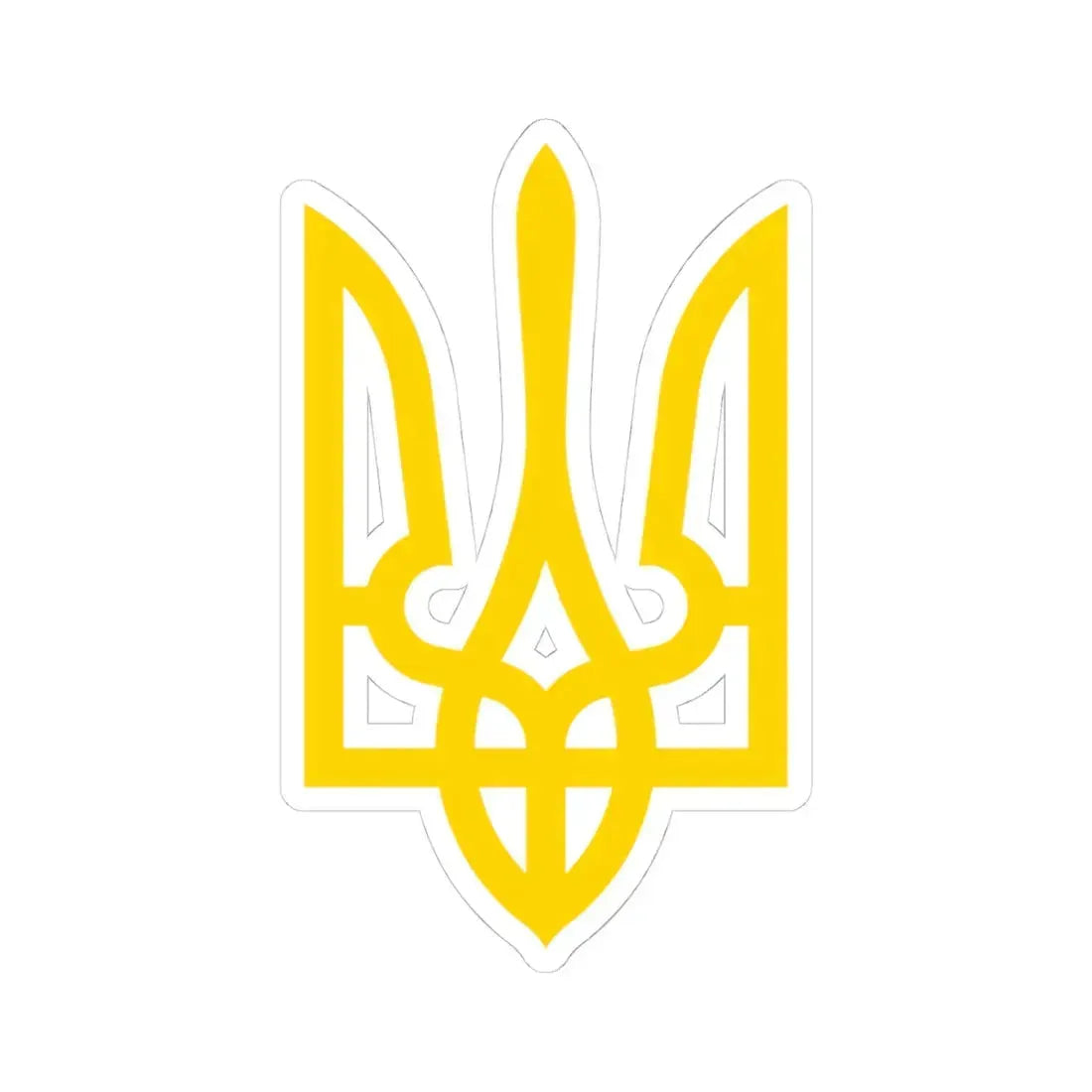 Тризуб (Ukraine) (Coat of Arms) STICKER Vinyl Kiss-Cut Decal 4 Inch White - The Sticker Space