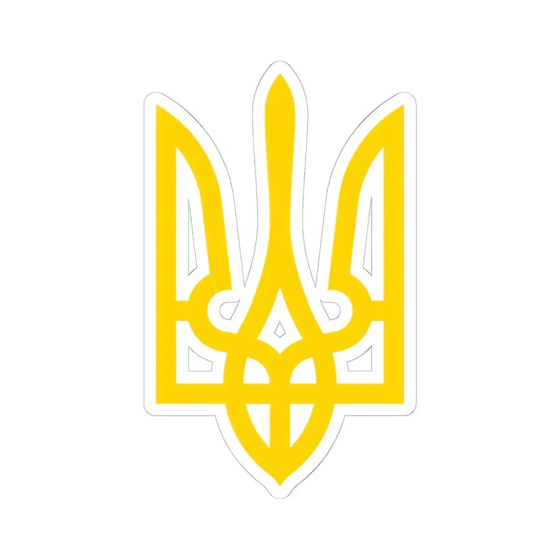 Тризуб (Ukraine) (Coat of Arms) STICKER Vinyl Kiss-Cut Decal 6 Inch White - The Sticker Space