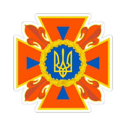 Емблема ДСНС України (Ukraine) (Coat of Arms) STICKER Vinyl Kiss-Cut Decal 6 Inch White - The Sticker Space