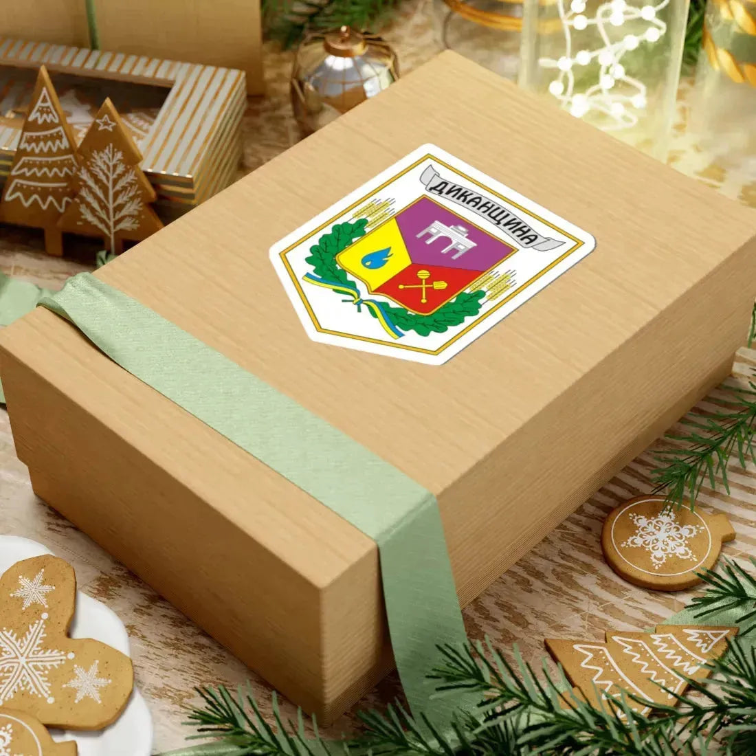 Герб Диканського району (Ukraine) (Coat of Arms) STICKER Vinyl Kiss-Cut Decal - The Sticker Space