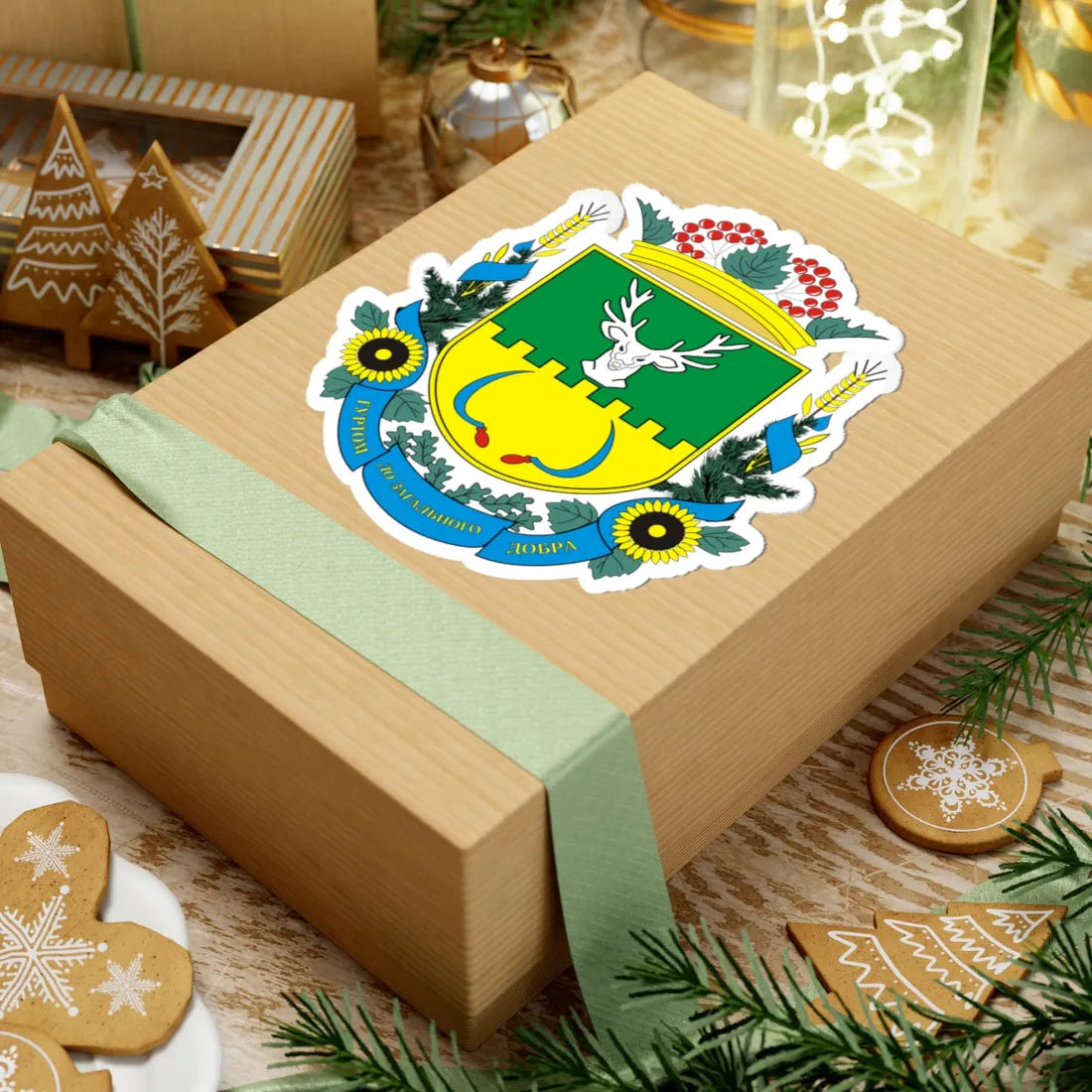 Герб Александровского района (Ukraine) (Coat of Arms) STICKER Vinyl Kiss-Cut Decal - The Sticker Space