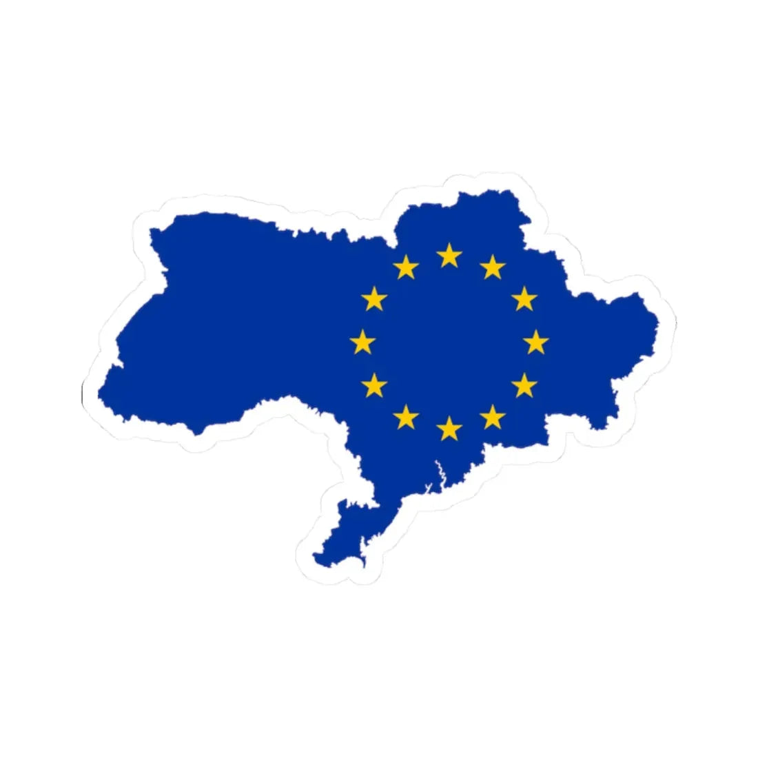 Ukraine EU with the Russian-occupied territories omitted (Ukraine) STICKER Vinyl Kiss-Cut Decal 2 Inch White - The Sticker Space
