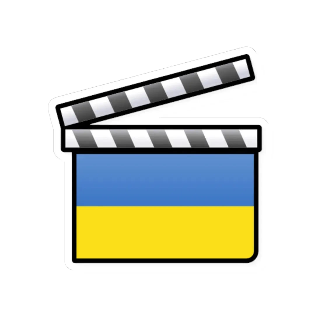 Ukraine film clapperboard (Ukraine) STICKER Vinyl Kiss-Cut Decal 4 Inch White - The Sticker Space