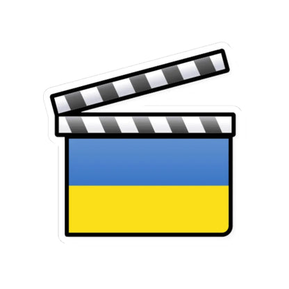 Ukraine film clapperboard (Ukraine) STICKER Vinyl Kiss-Cut Decal 4 Inch White - The Sticker Space