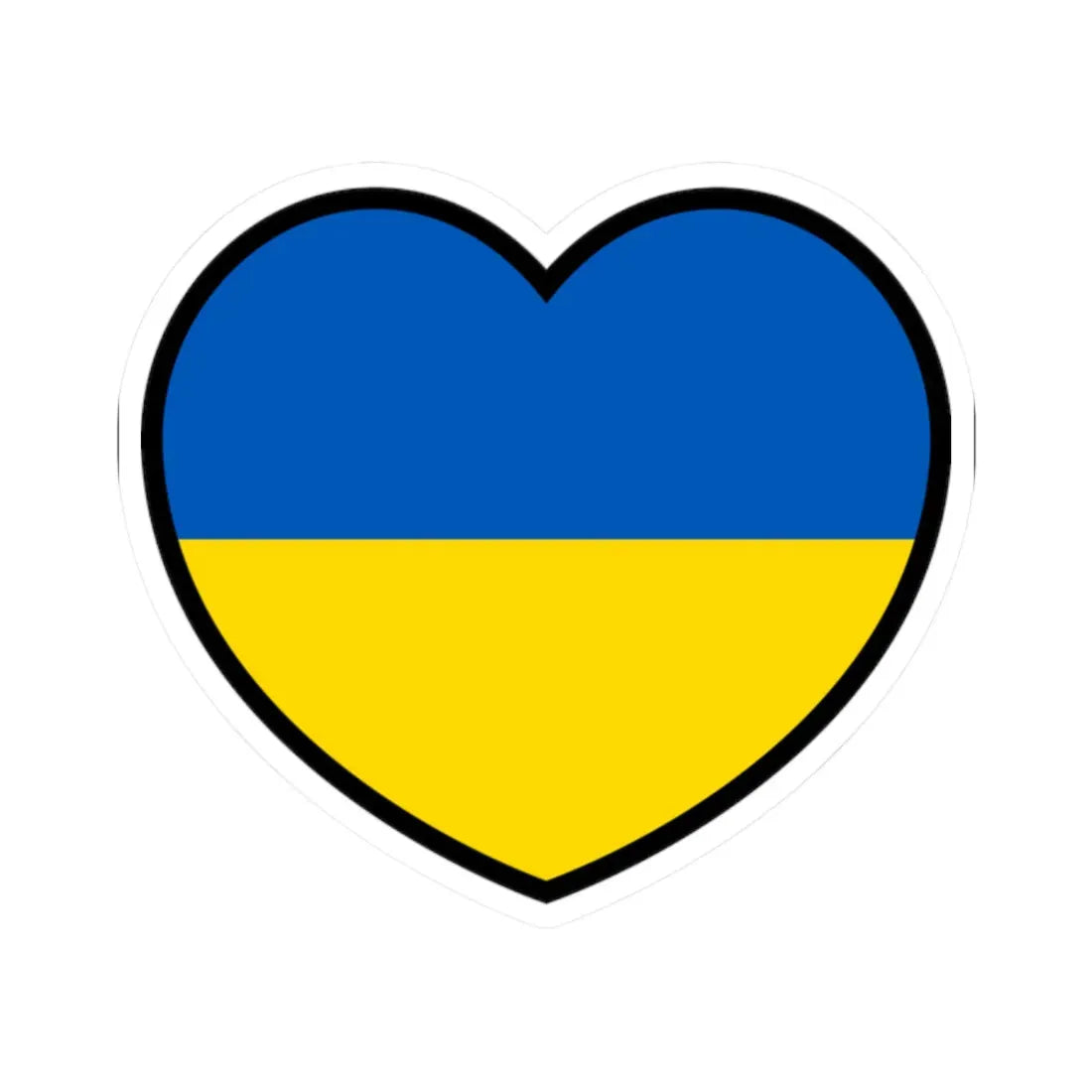 Ukraine flag heart (Ukraine) STICKER Vinyl Kiss-Cut Decal 2 Inch White - The Sticker Space