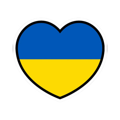 Ukraine flag heart (Ukraine) STICKER Vinyl Kiss-Cut Decal 2 Inch White - The Sticker Space